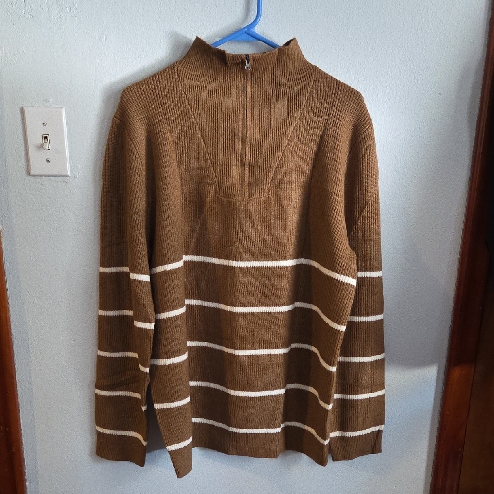 Men's Brown Striped Sweater